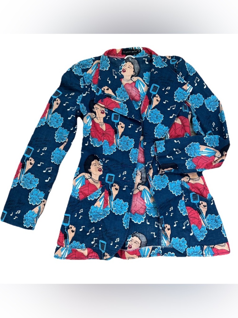 Women’s Navy Blue Vocalist Print Blazer